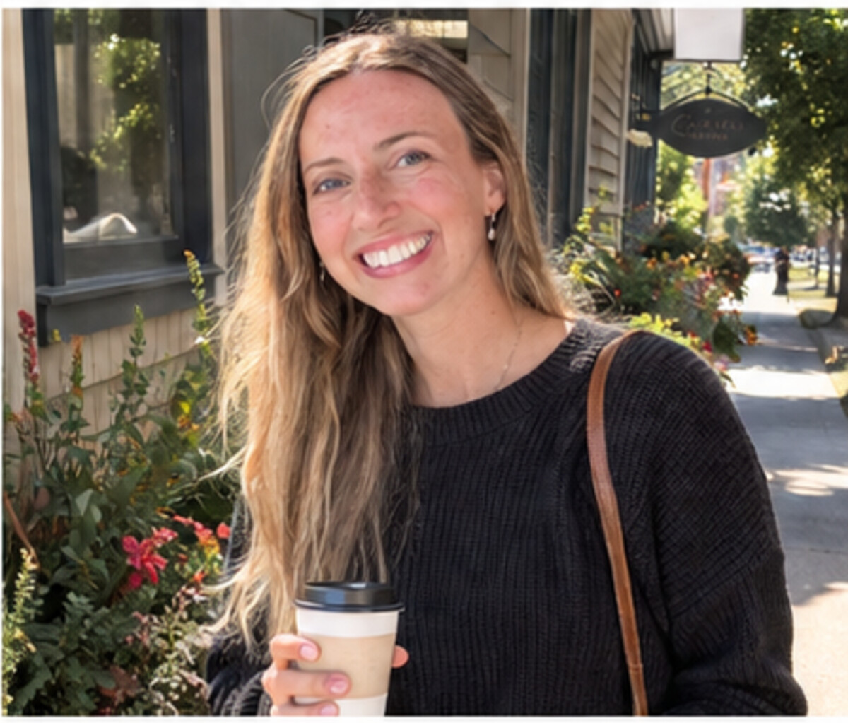 Lynette Rogers enjoying coffee in a Tacoma neighborhood